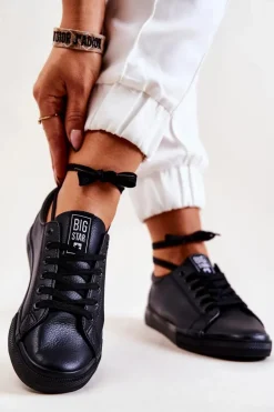 Skórzane Tenisówki Big Star JJ274312 Czarne