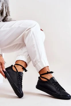 Skórzane Tenisówki Big Star JJ274312 Czarne