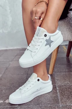 Skórzane Tenisówki Gwiazda Big Star JJ274240 Białe