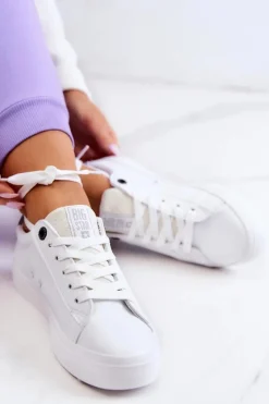 Skórzane Tenisówki Gwiazda Big Star JJ274240 Białe