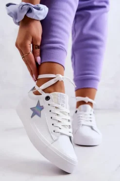 Skórzane Tenisówki Gwiazda Big Star JJ274240 Białe