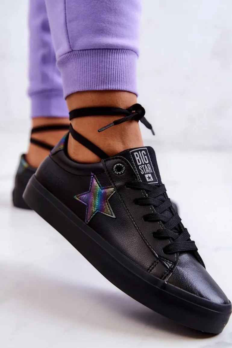 Skórzane Tenisówki Gwiazda Big Star JJ274243 Czarne