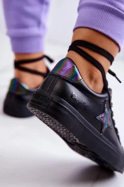 Skórzane Tenisówki Gwiazda Big Star JJ274243 Czarne