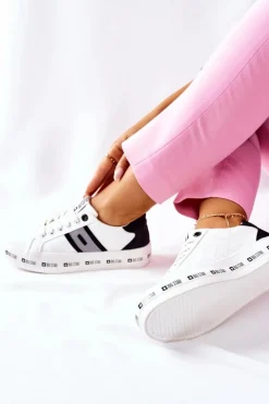 Skórzane Tenisówki Na Platformie BIG STAR II274071 Białe