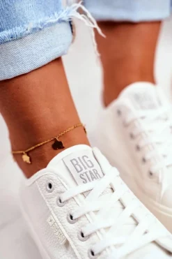 Skórzane Trampki Damskie Big Star Białe GG274098