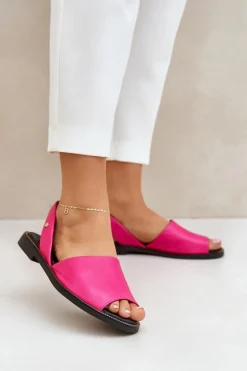 Skórzane Wsuwane Sandały Zazoo 40327 Fuksja