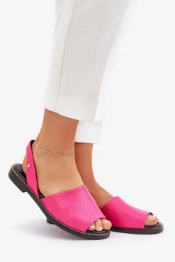 Skórzane Wsuwane Sandały Zazoo 40327 Fuksja