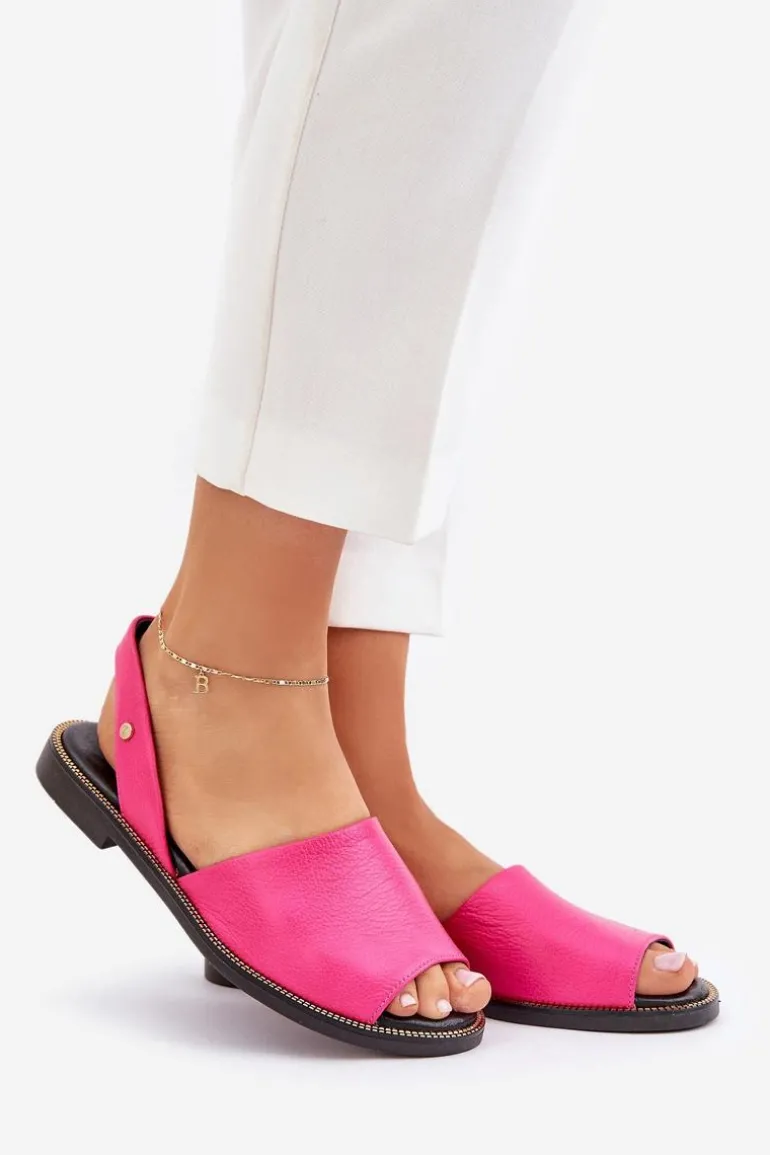 Skórzane Wsuwane Sandały Zazoo 40327 Fuksja