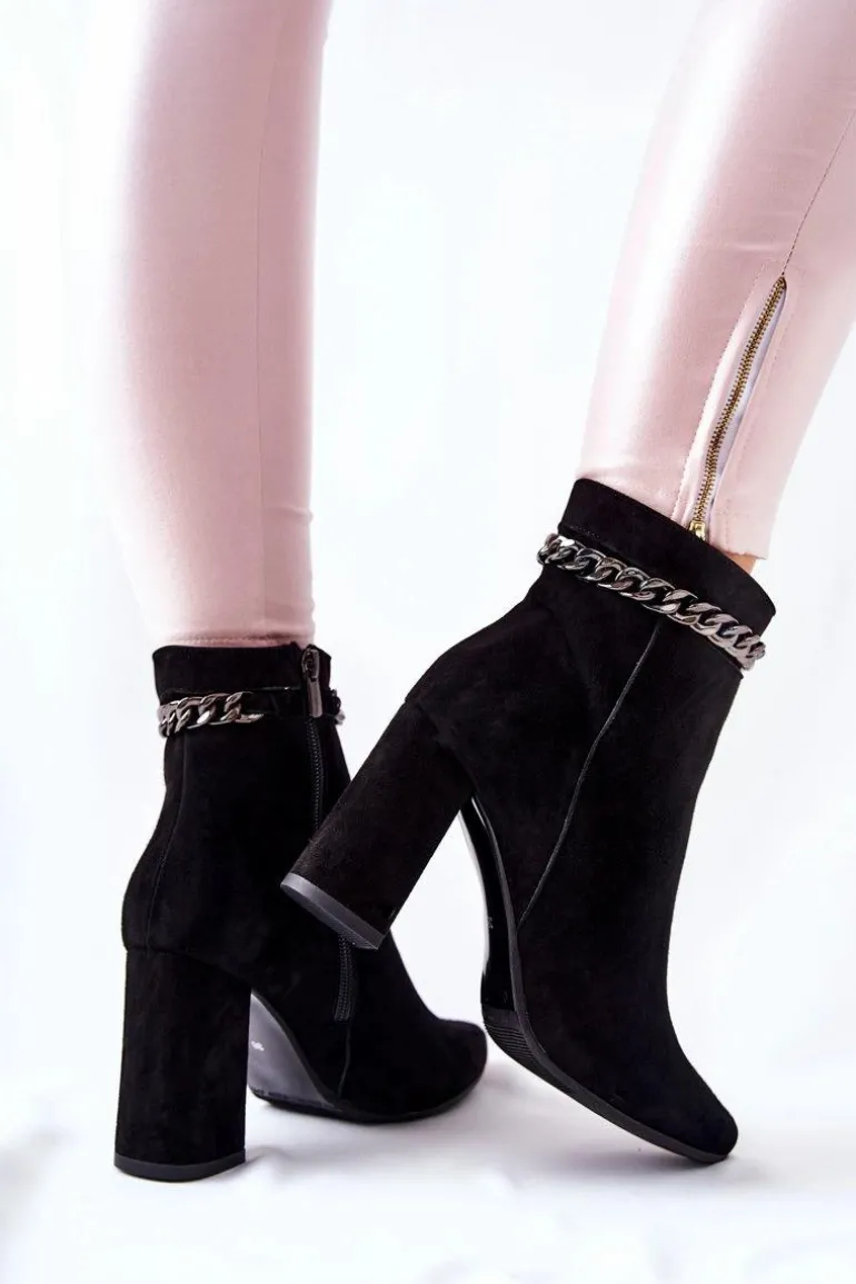 Skórzane Wysokie Botki Laura Messi Czarne 2203