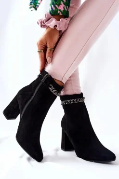 Skórzane Wysokie Botki Laura Messi Czarne 2203