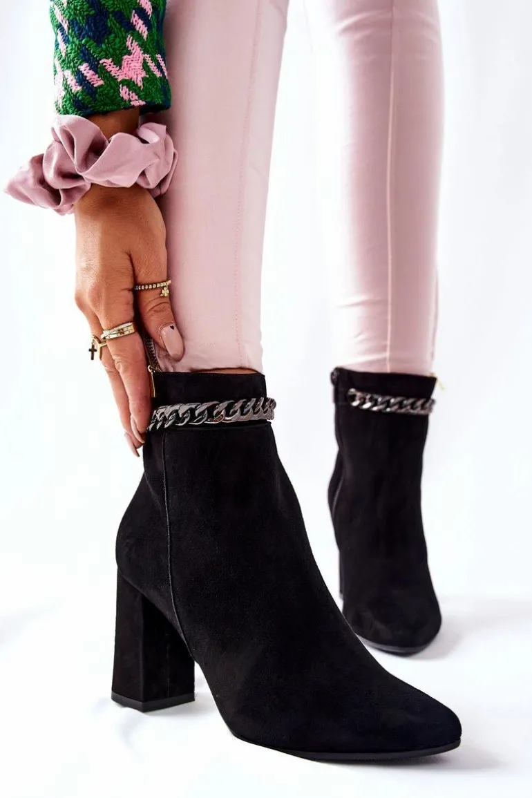 Skórzane Wysokie Botki Laura Messi Czarne 2203