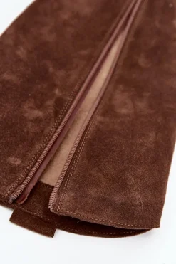 Skórzane Zamszowe Kozaki Kowbojki Ocieplane Zazoo 4224 Czekoladowe