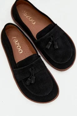 Skórzane Zamszowe Mokasyny Typu Barefoot Zazoo 322 Czarne