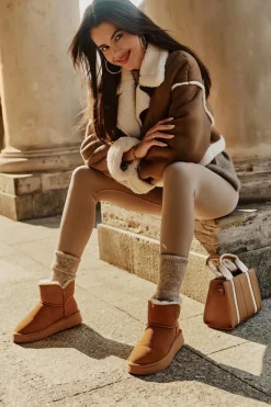 Skórzane Zamszowe Śniegowce Z Futerkiem Vinceza 97951 Camel