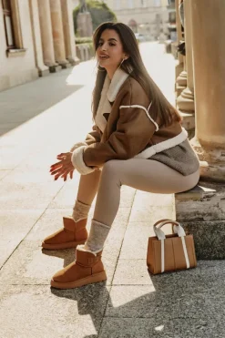 Skórzane Zamszowe Śniegowce Z Futerkiem Vinceza 97951 Camel