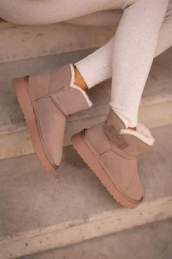 Skórzane Zamszowe Śniegowce Z Futerkiem Vinceza 97951 Beżowe