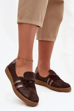 Skórzane Zamszowe Półbuty Damskie Typu Barefoot Zazoo N1341 Czekoladowe