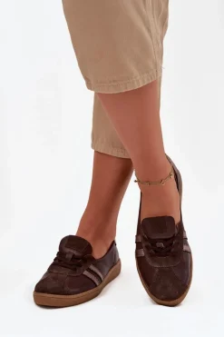 Skórzane Zamszowe Półbuty Damskie Typu Barefoot Zazoo N1341 Czekoladowe