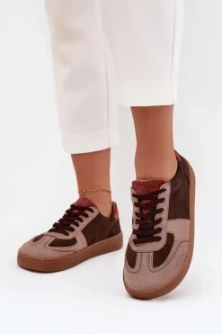 Skórzane Zamszowe Sneakersy Barefoot Damskie Zazoo N1277 Brązowe