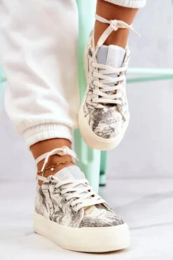 Sneakersy Buty Sportowe Big Star JJ274541 Jasnobeżowe