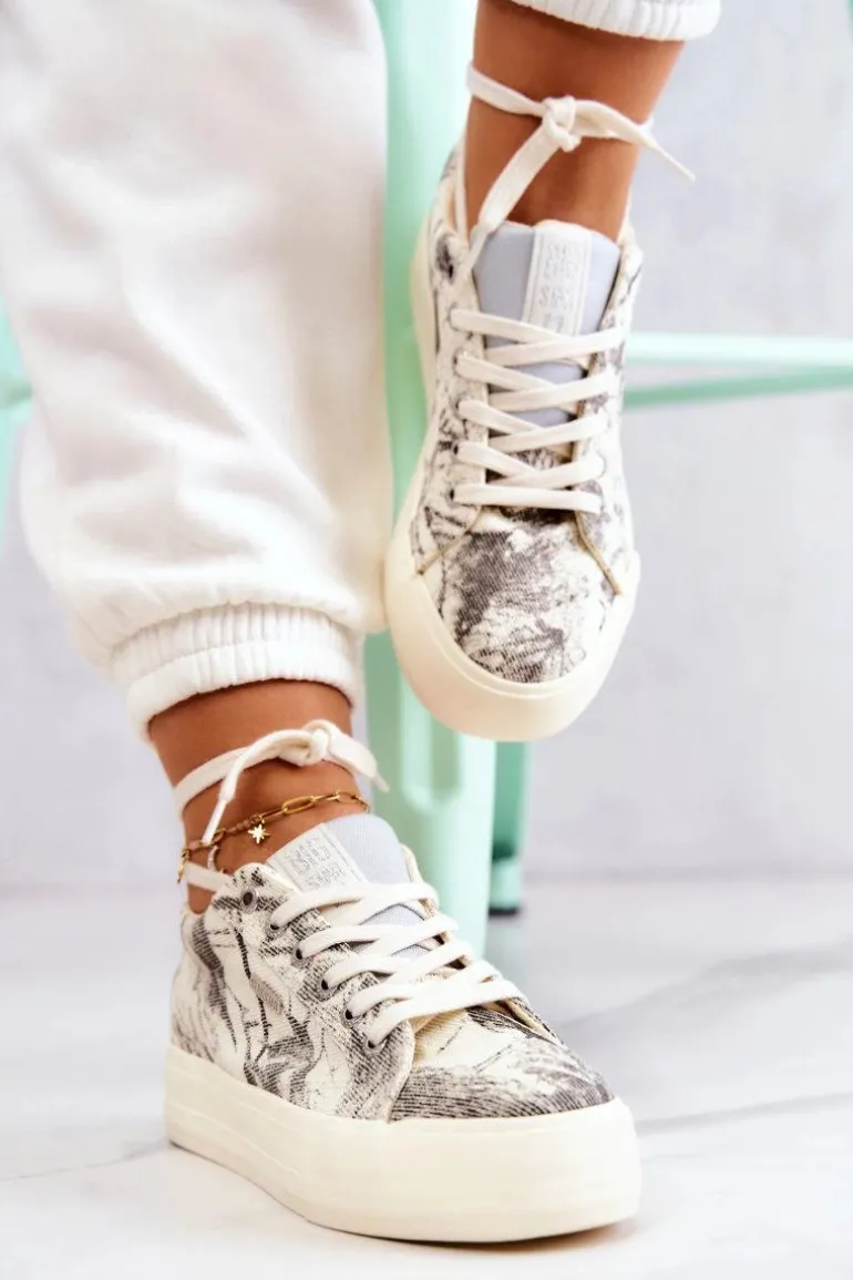 Sneakersy Buty Sportowe Big Star JJ274541 Jasnobeżowe