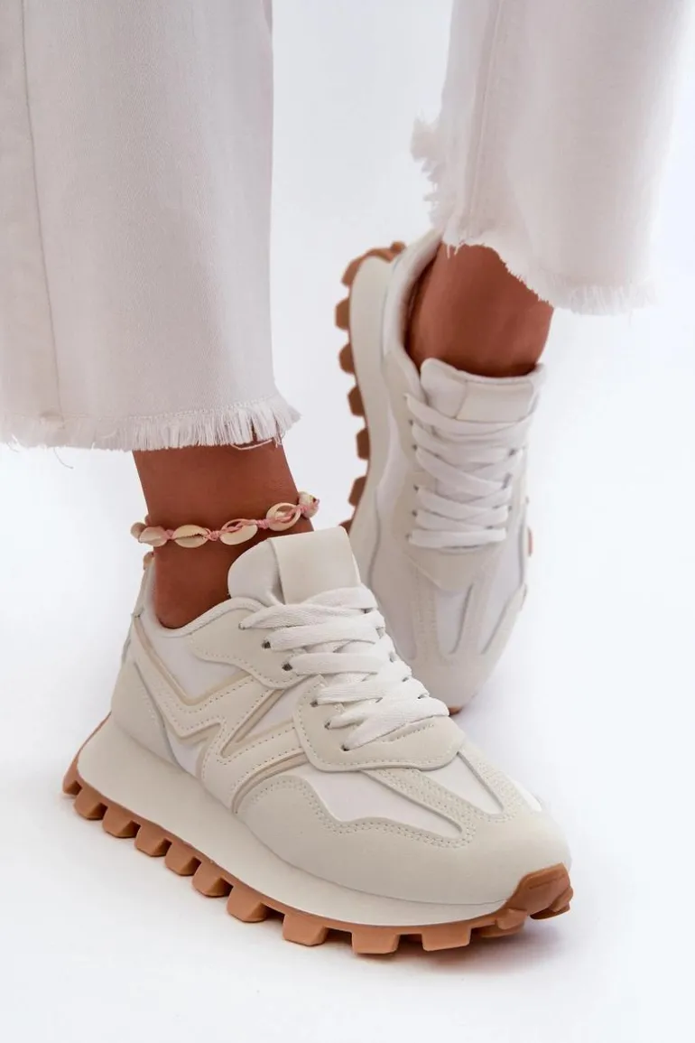 Sneakersy Buty Sportowe Damskie Białe Kalelia