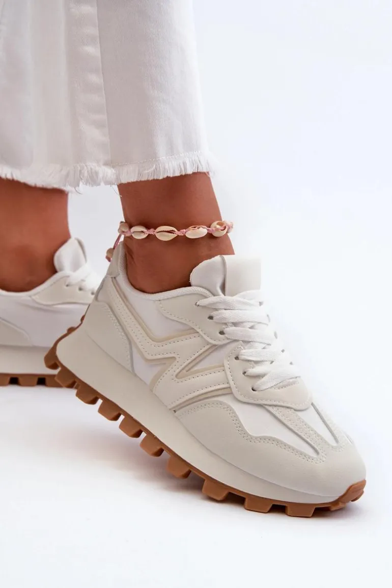 Sneakersy Buty Sportowe Damskie Białe Kalelia