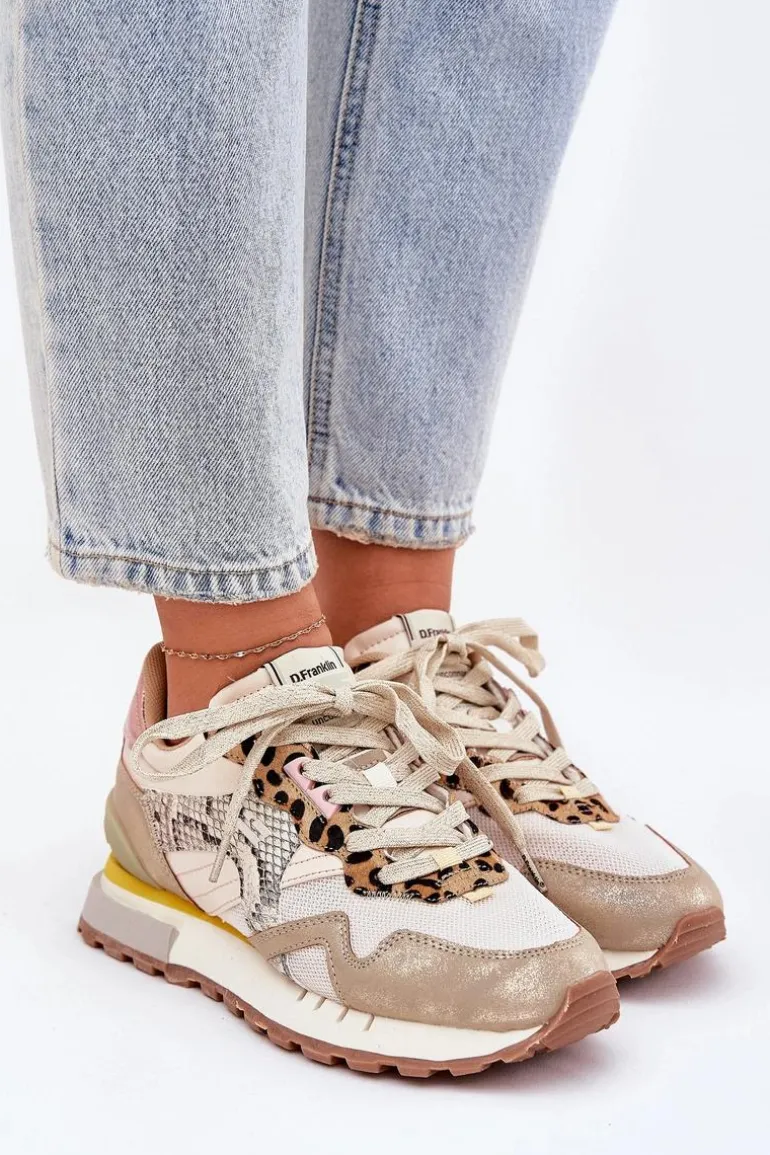 Sneakersy Buty Sportowe Damskie D.Franklin DFSH378006 Złote