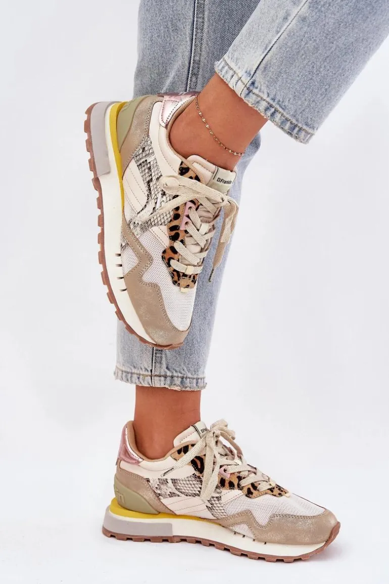 Sneakersy Buty Sportowe Damskie D.Franklin DFSH378006 Złote