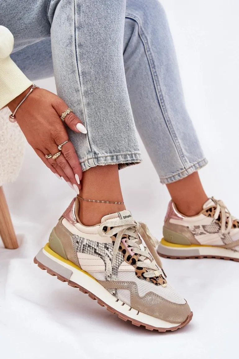Sneakersy Buty Sportowe Damskie D.Franklin DFSH378006 Złote