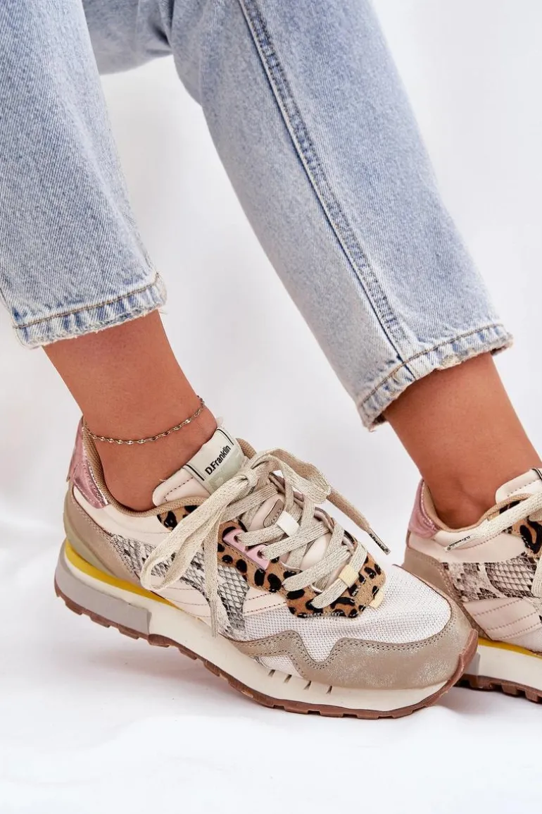 Sneakersy Buty Sportowe Damskie D.Franklin DFSH378006 Złote