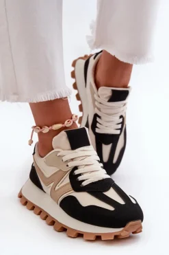 Sneakersy Buty Sportowe Damskie Czarne Kalelia