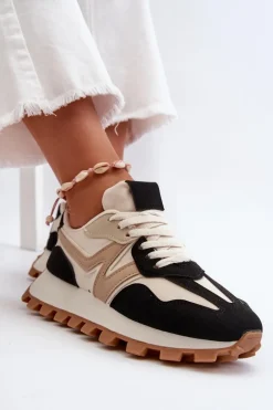 Sneakersy Buty Sportowe Damskie Czarne Kalelia