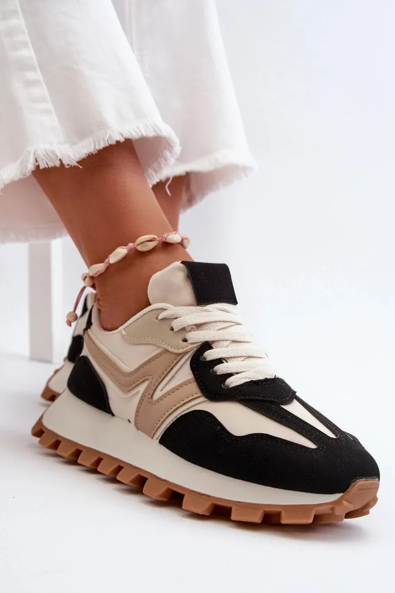 Sneakersy Buty Sportowe Damskie Czarne Kalelia