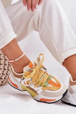 Sneakersy Buty Sportowe Damskie Z Podwójnym Sznurowaniem Multikolor Efobell