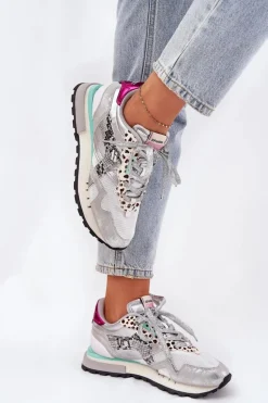 Sneakersy Buty Sportowe Damskie D.Franklin DFSH378006 Srebrne