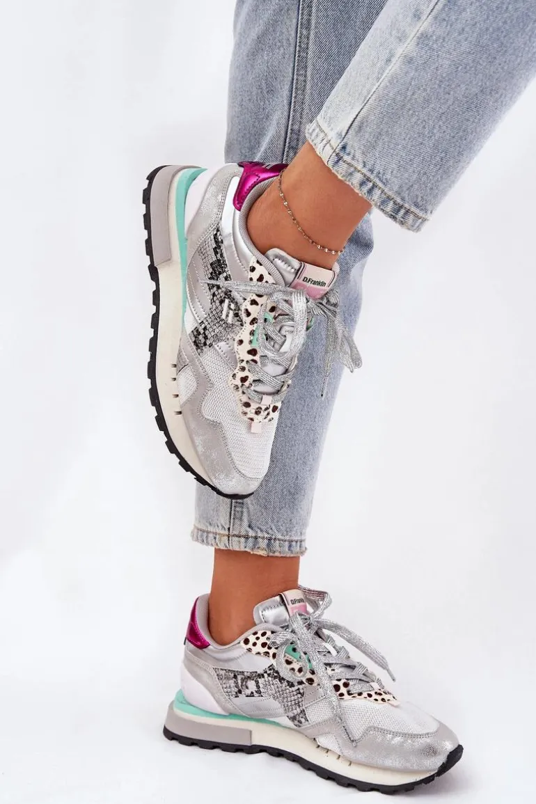 Sneakersy Buty Sportowe Damskie D.Franklin DFSH378006 Srebrne