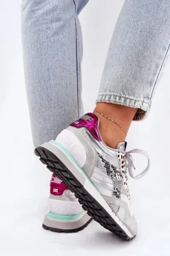 Sneakersy Buty Sportowe Damskie D.Franklin DFSH378006 Srebrne