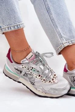Sneakersy Buty Sportowe Damskie D.Franklin DFSH378006 Srebrne