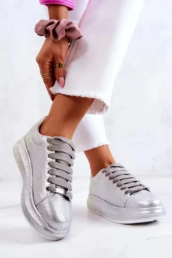 Sneakersy Buty Sportowe Dżety GOE JJ2N4048 Srebrne