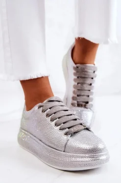 Sneakersy Buty Sportowe Dżety GOE JJ2N4048 Srebrne