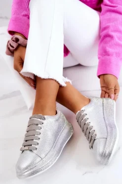 Sneakersy Buty Sportowe Dżety GOE JJ2N4048 Srebrne