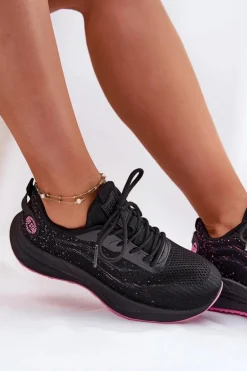 Sneakersy Buty Sportowe Damskie Na Platformie Big Star RR274523 HI-POLY SYSTEM Czarne