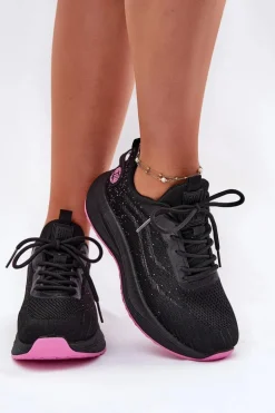 Sneakersy Buty Sportowe Damskie Na Platformie Big Star RR274523 HI-POLY SYSTEM Czarne