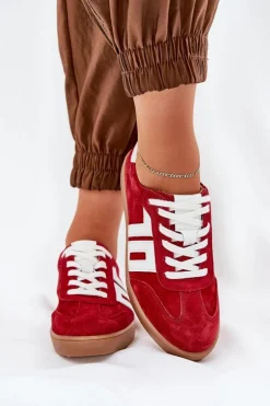 Sneakersy Buty Sportowe Zamszowe Vinceza 79517 Czerwone