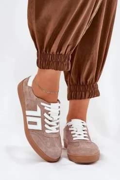 Sneakersy Buty Sportowe Zamszowe Vinceza 79517 Beżowe