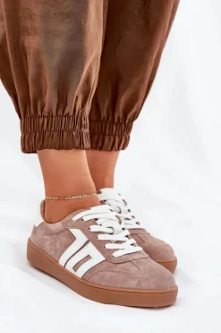 Sneakersy Buty Sportowe Zamszowe Vinceza 79517 Beżowe