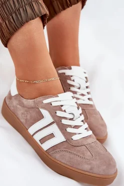 Sneakersy Buty Sportowe Zamszowe Vinceza 79517 Beżowe