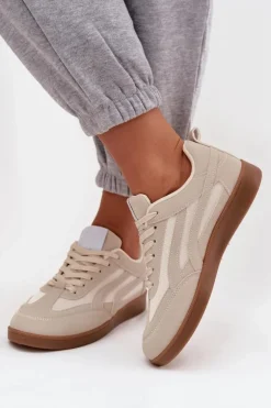 Sneakersy Damskie Beżowe Hanelor