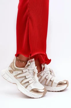 Sneakersy Damskie Biało-Złote Ahmani